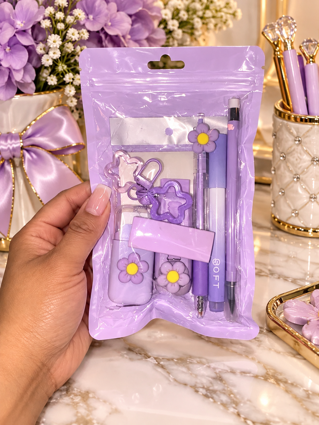Purple stationary