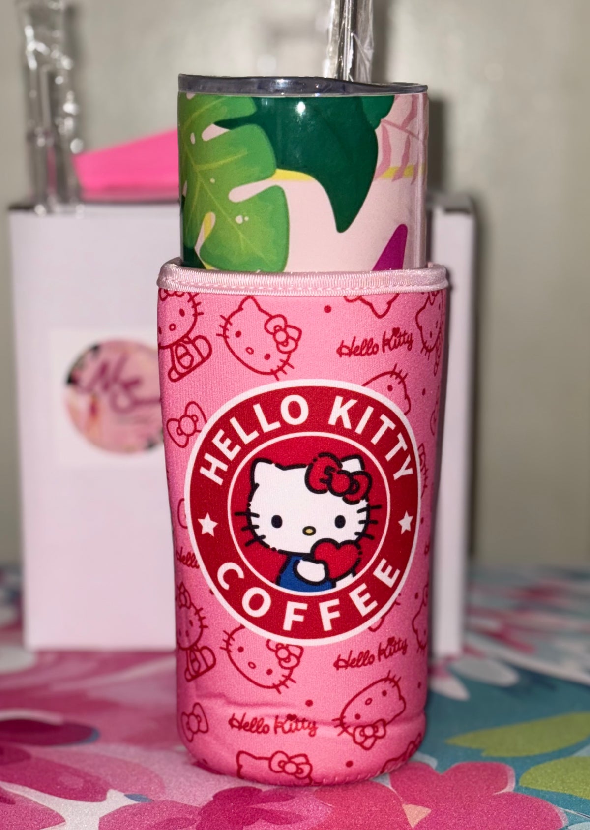 Kitty red bow cup sleeve