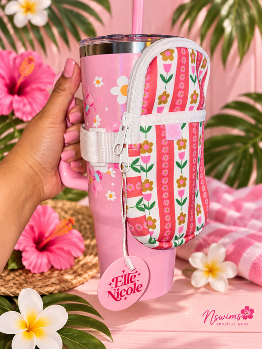 Water bottle floral backpack