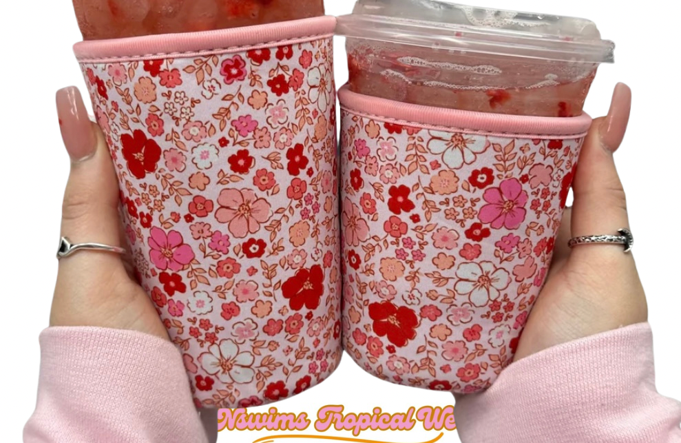 Hawaiian flower cup sleeve
